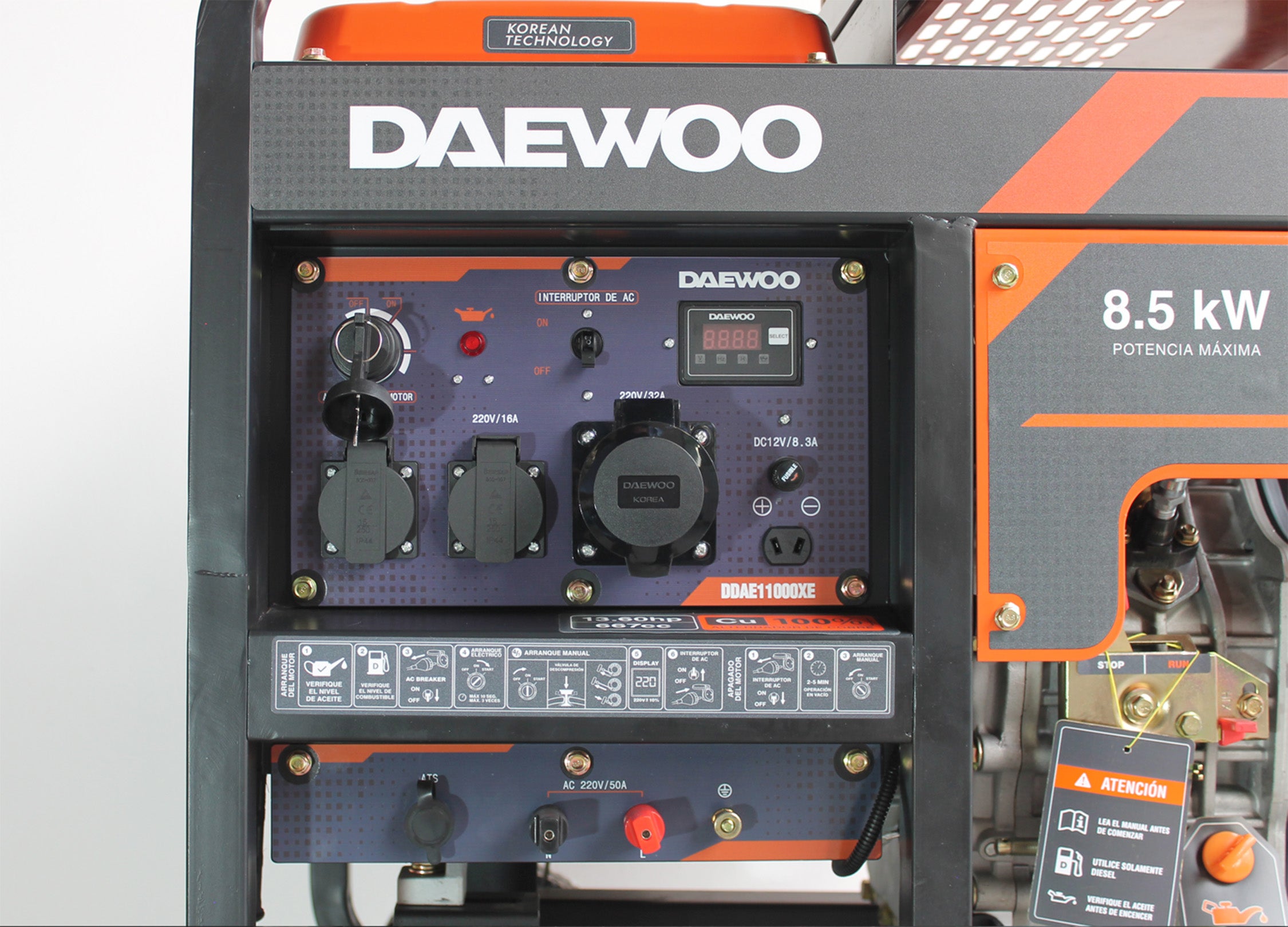 Generador Monofasico Diesel DDAE 11000XE 8.3 kW Daewoo
